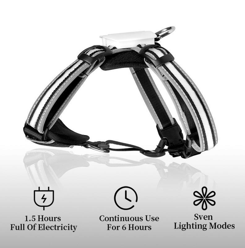 Best Reflective Rated Light up Dog Harness for Small Medium Large Dogs