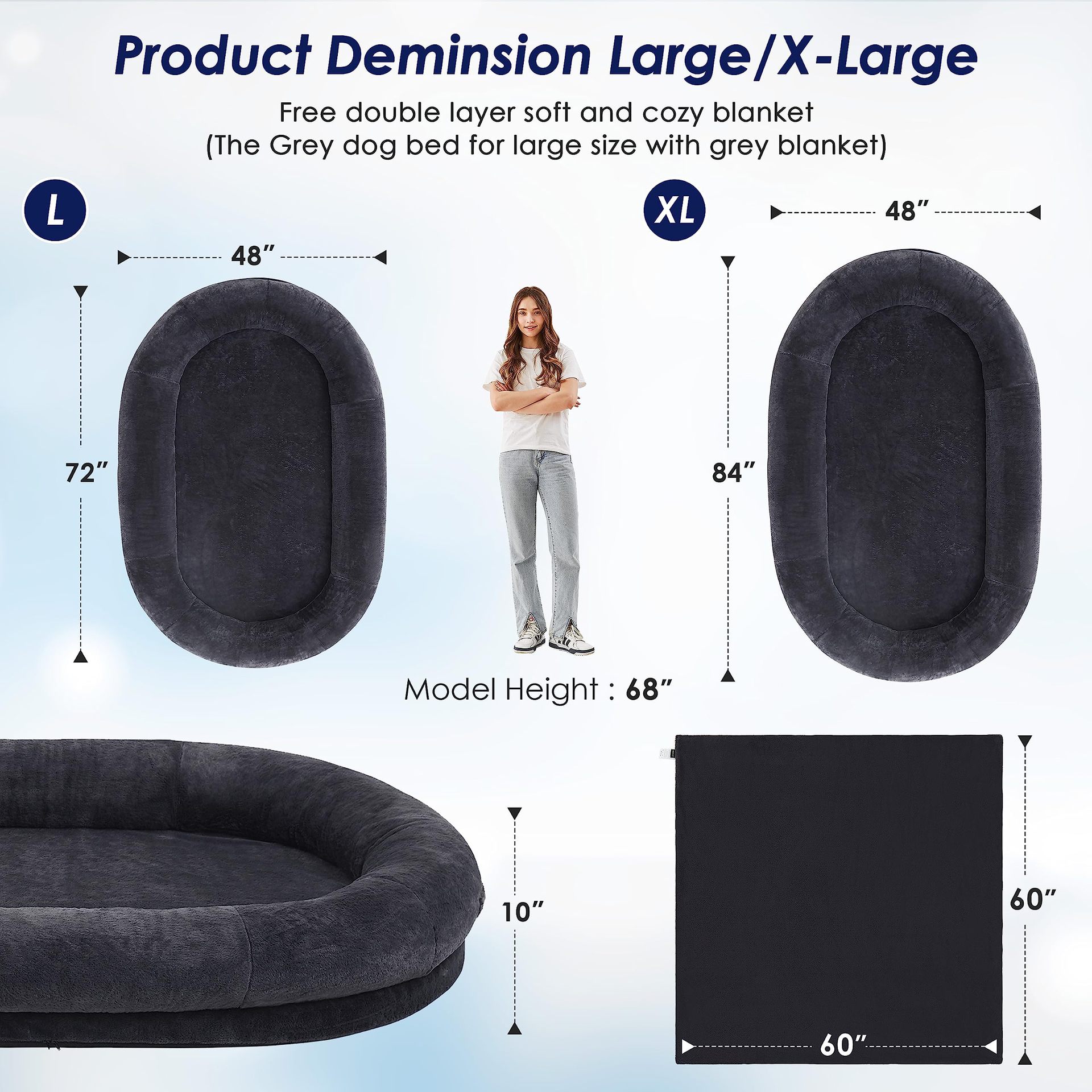 Giant Fur Plufl Human Dog Bed for Humans