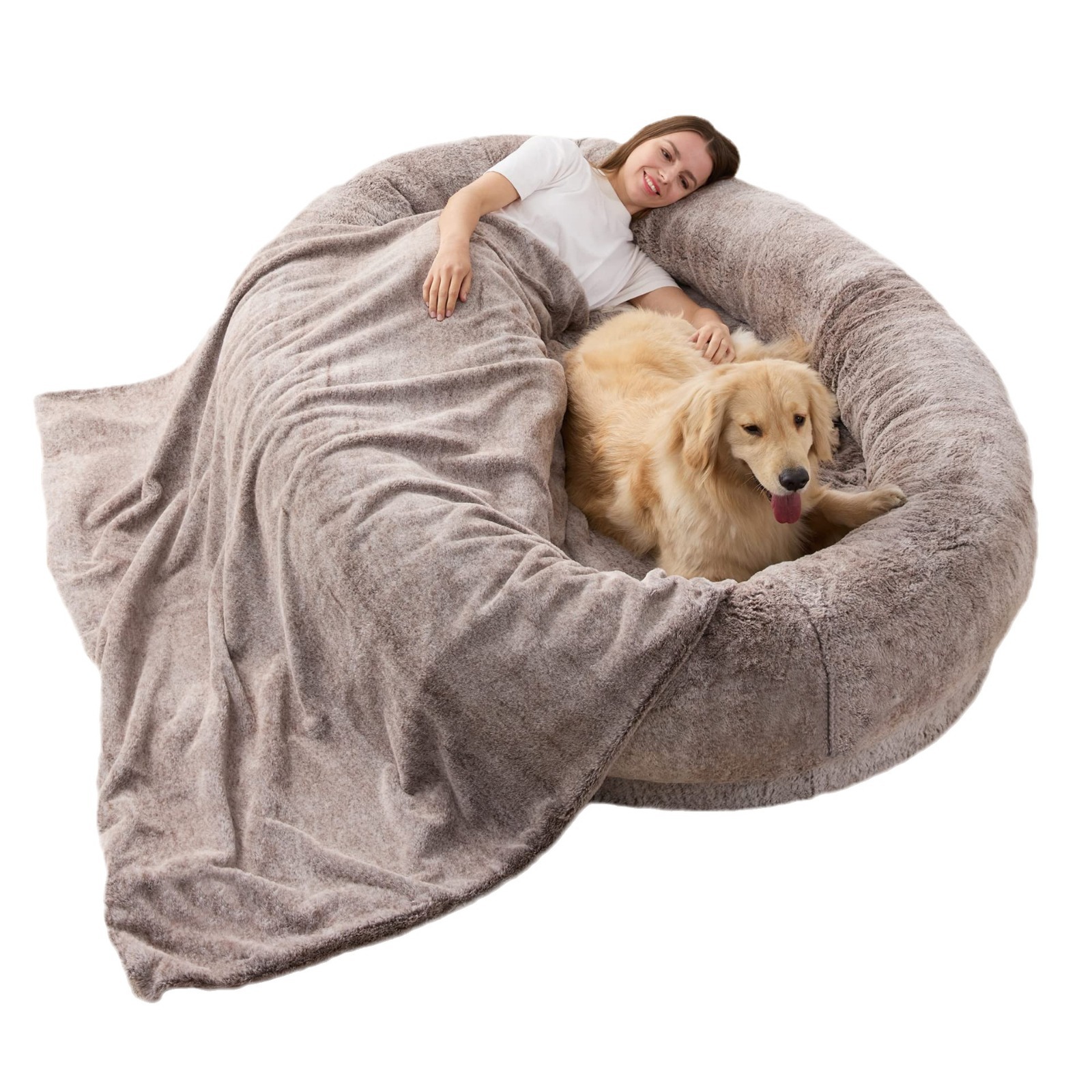 Giant Fur Plufl Human Dog Bed for Humans