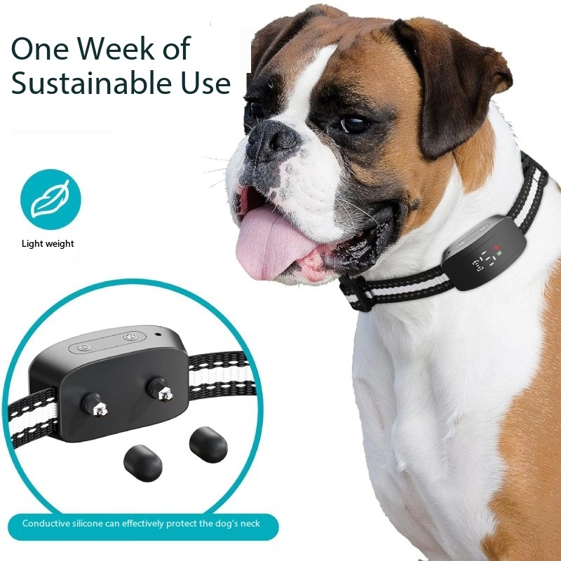 Automatic Intelligent Bark Stopper Anti-Dog Barking Rechargeable Vibration Invisible Fence Dog Collar