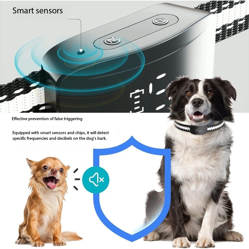 Automatic Intelligent Bark Stopper Anti-Dog Barking Rechargeable Vibration Invisible Fence Dog Collar