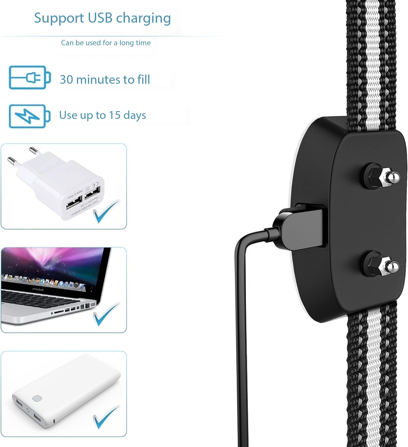 Automatic Intelligent Bark Stopper Anti-Dog Barking Rechargeable Vibration Invisible Fence Dog Collar