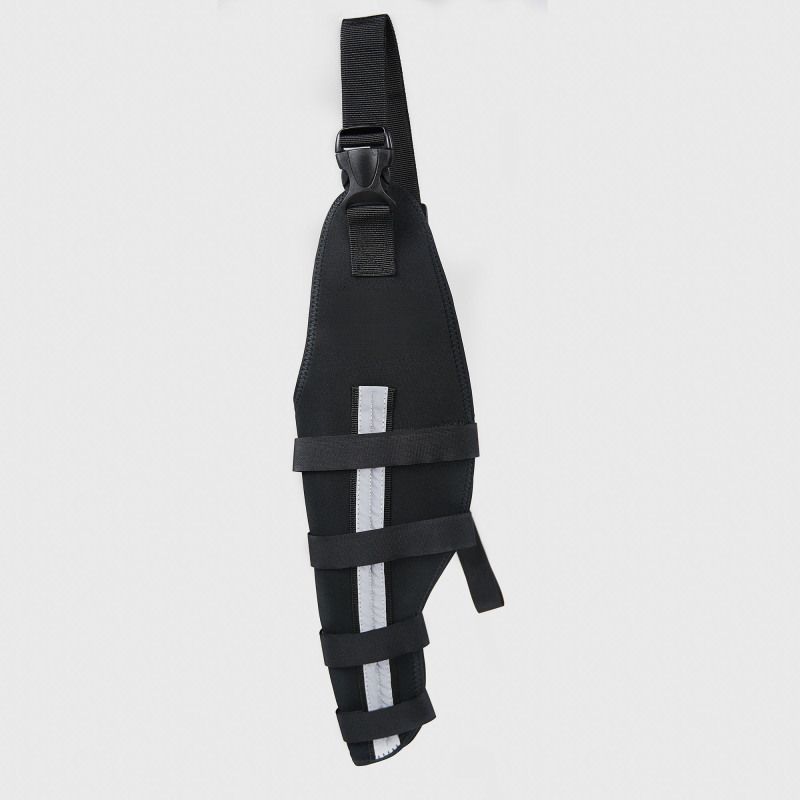 Reflective and Supportive Strips Dog Hind Leg Arthritis Brace Black