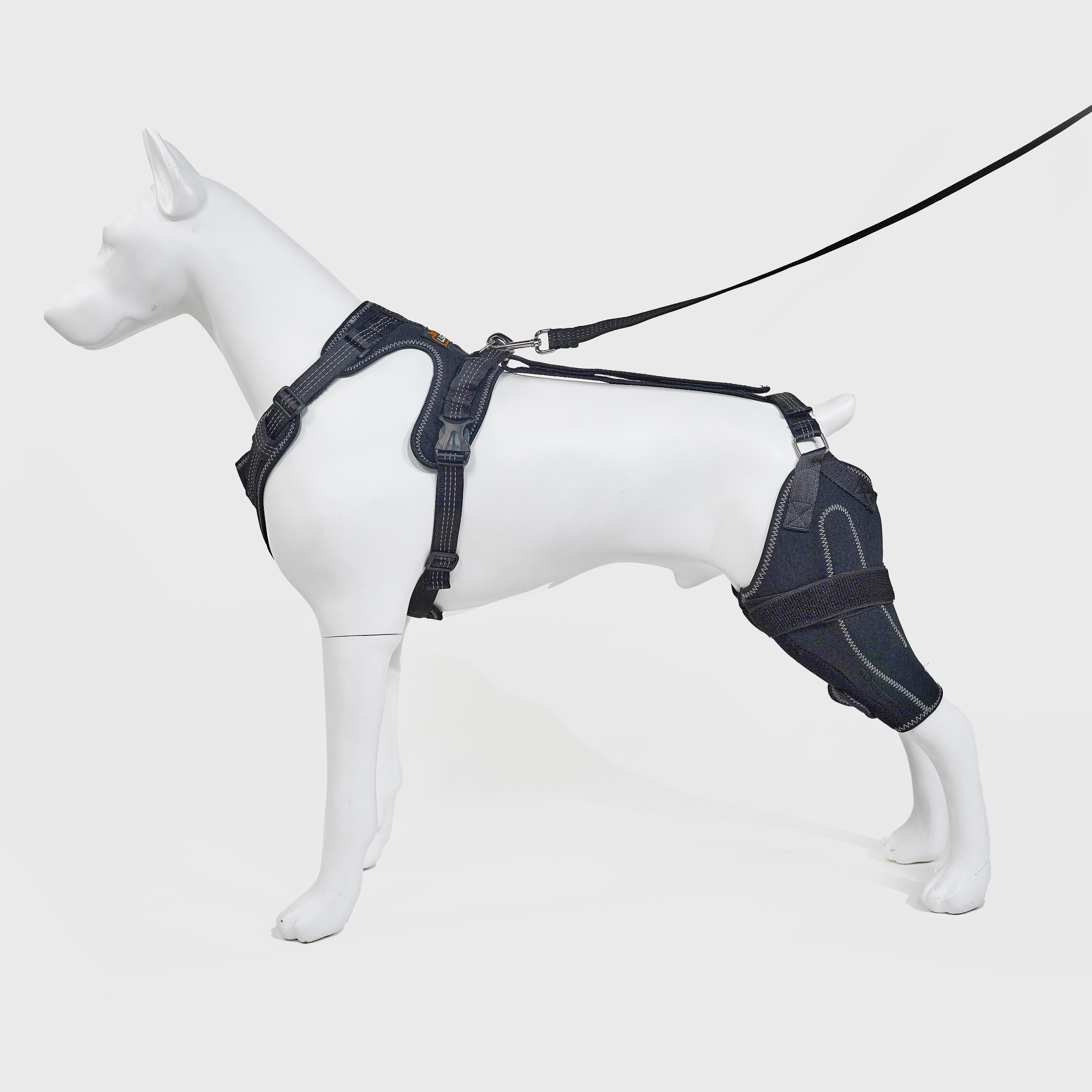 Classic Upgrade Dog Knee Brace with Hinge Black