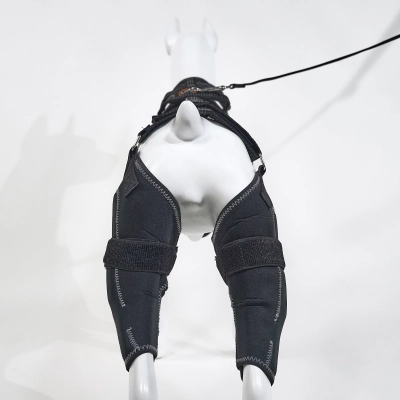 Classic Upgrade Dog Knee Brace with Hinge Black 02