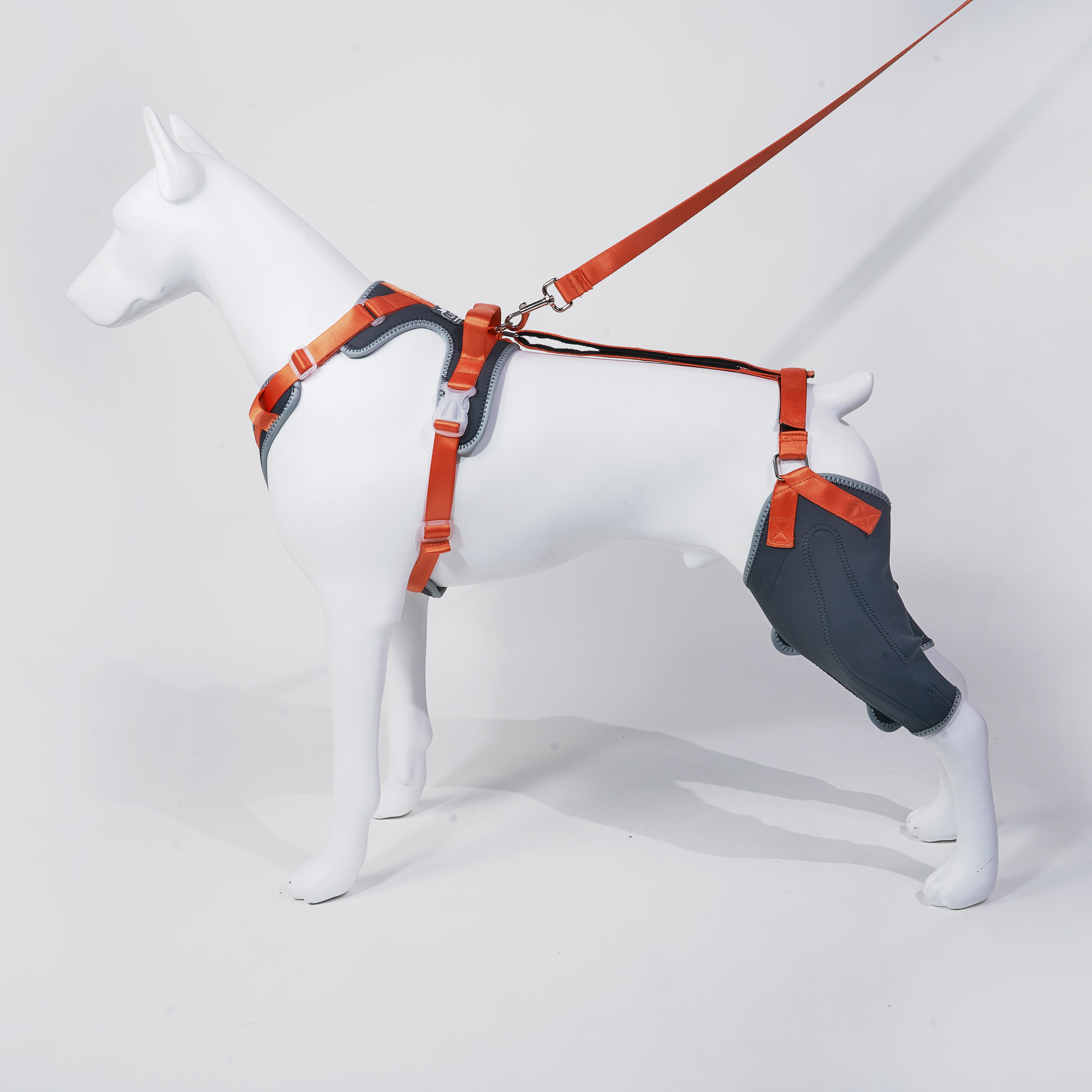 Classic Upgrade Dog Knee Brace with Hinge Gray