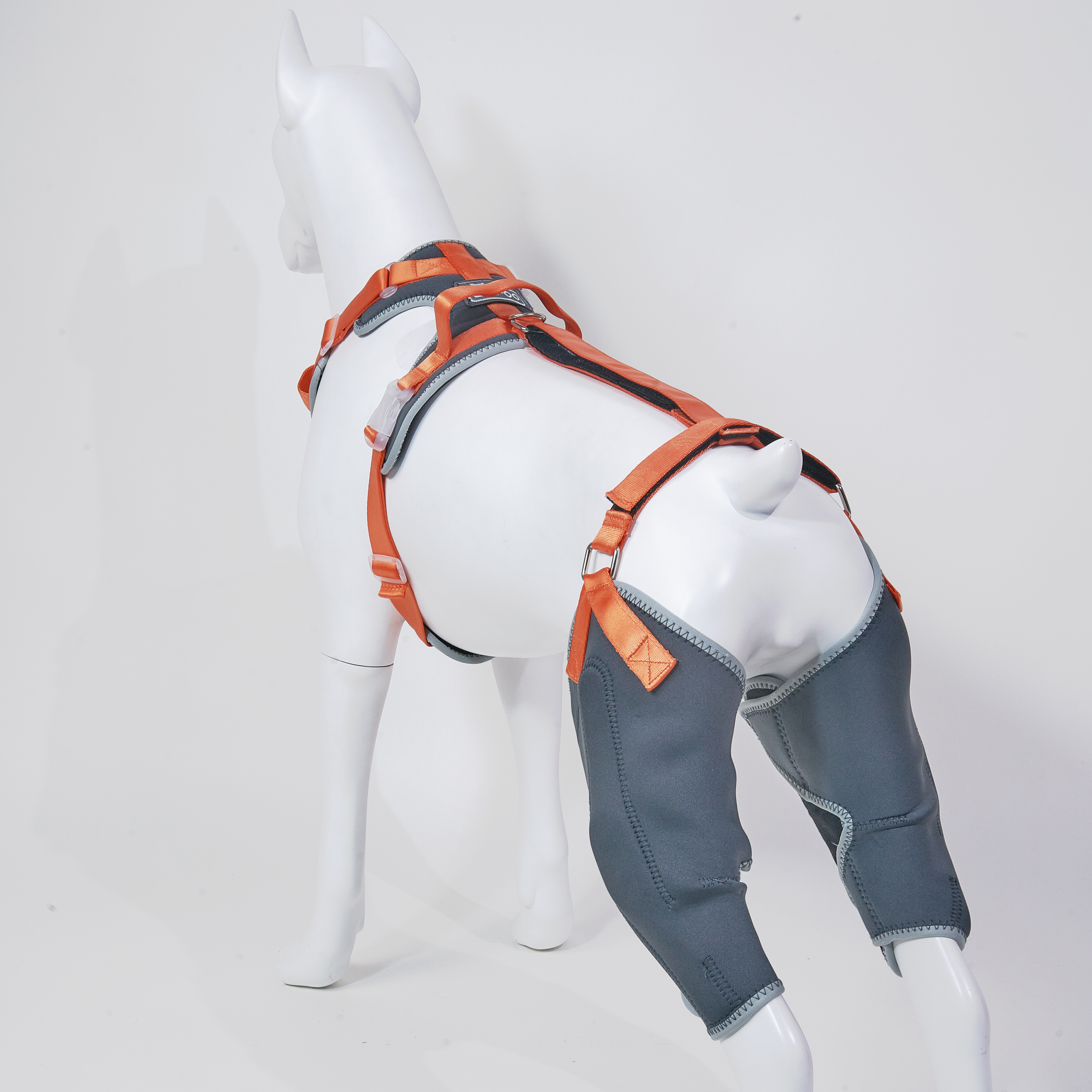 Classic Upgrade Dog Knee Brace with Hinge Gray