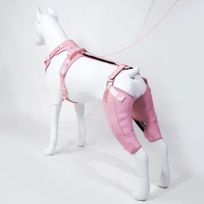 Classic Upgrade Dog Knee Brace with Hinge Pink 02