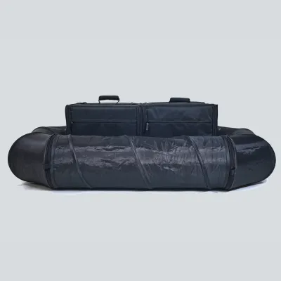 Double Cat Dog Travel Tunnel Bag Black 02