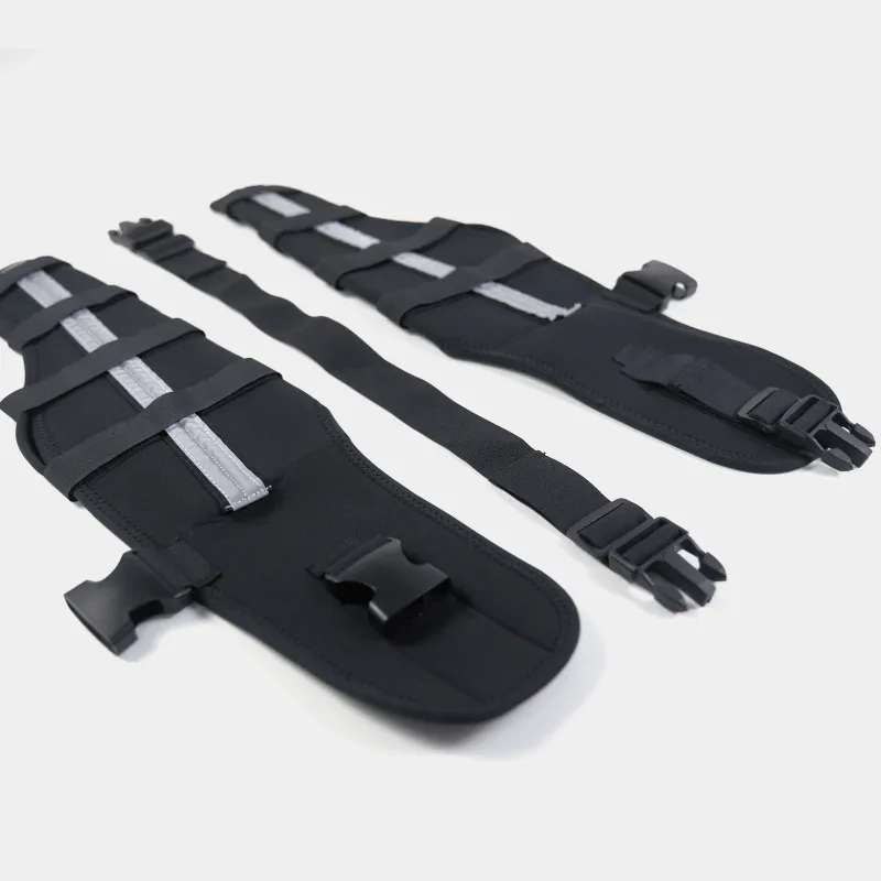 Reflective and Supportive Strips Dog Hind Leg Arthritis Brace Black