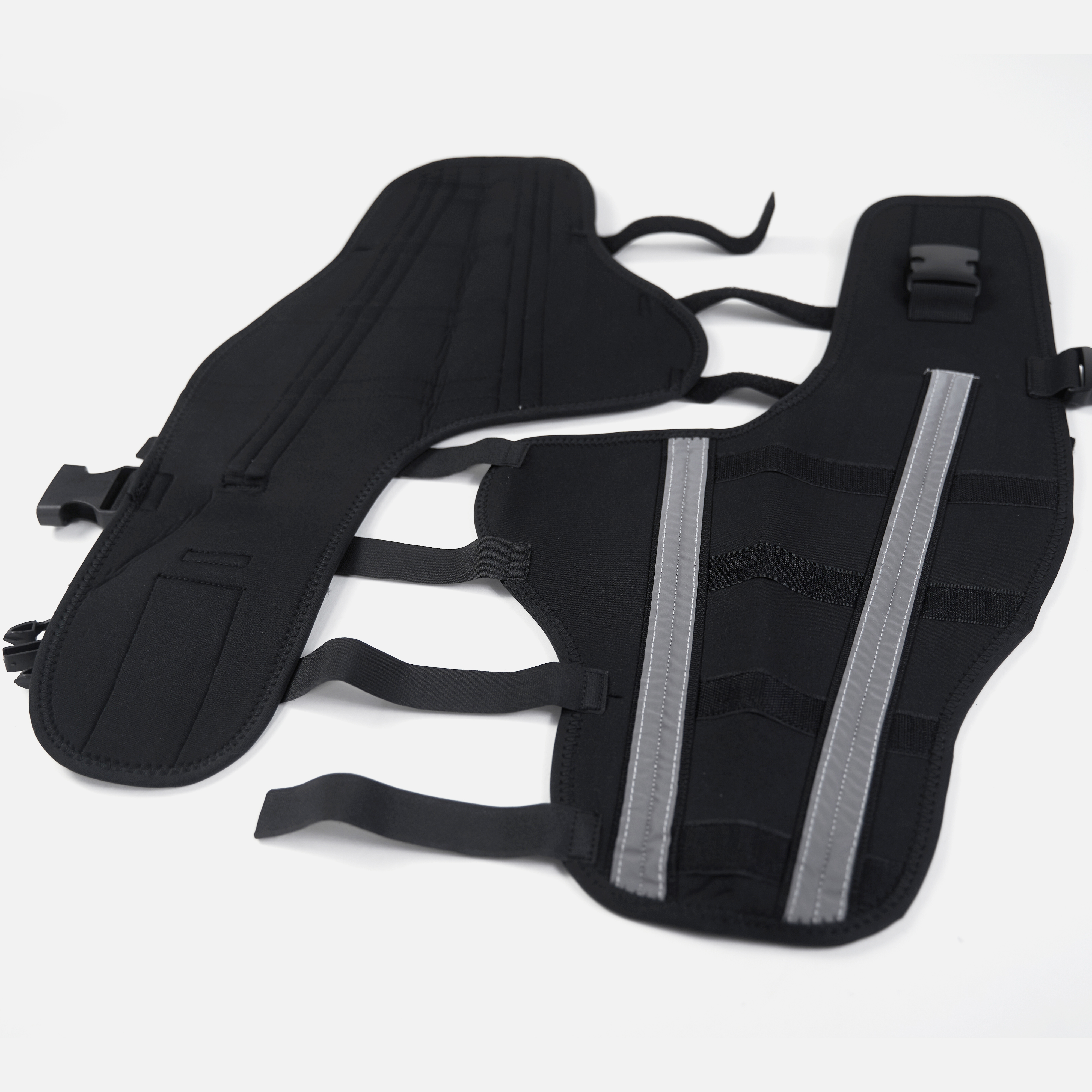 Reflective and Supportive Strips Dog Hind Leg Arthritis Brace Black