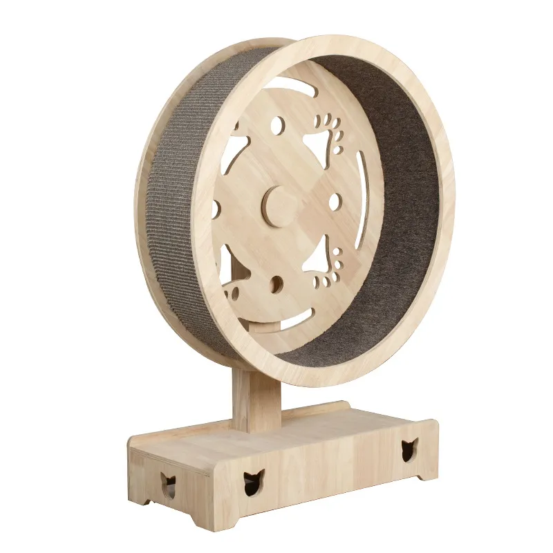 Cat Treadmill Roller Exercise and Play Toy Solid Wood Running Wheel