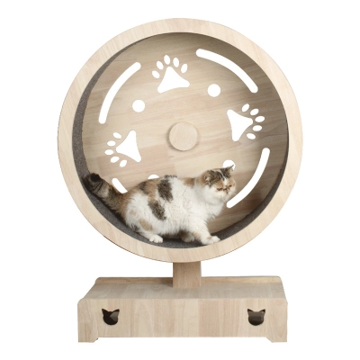 Cat Treadmill Roller Exercise and Play Toy Solid Wood Running Wheel 01