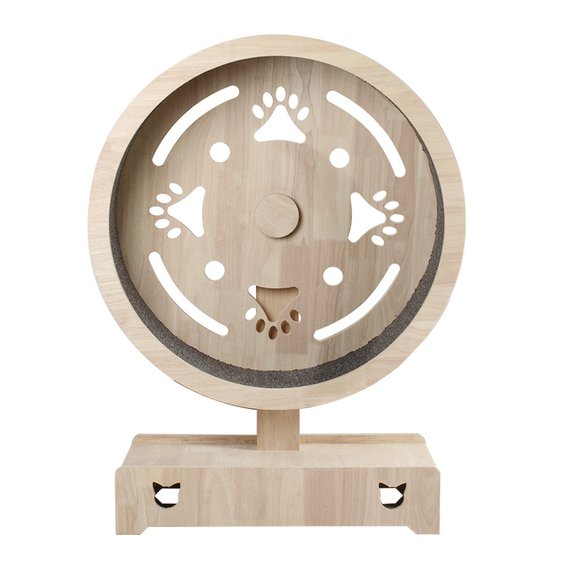 Cat Treadmill Roller Exercise and Play Toy Solid Wood Running Wheel