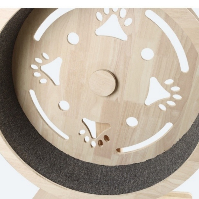 Cat Treadmill Roller Exercise and Play Toy Solid Wood Running Wheel