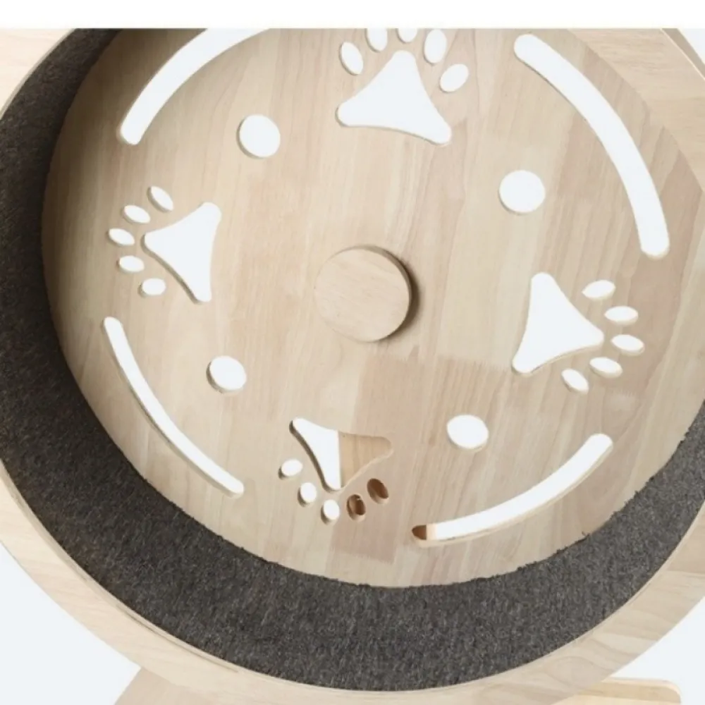 Cat Treadmill Roller Exercise and Play Toy Solid Wood Running Wheel