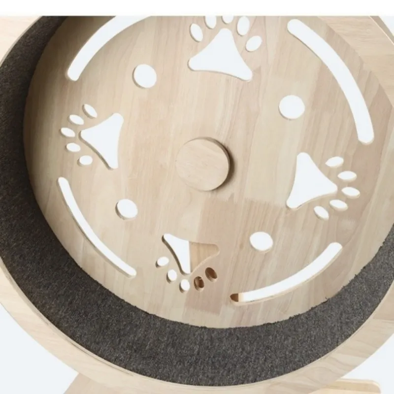Cat Treadmill Roller Exercise and Play Toy Solid Wood Running Wheel
