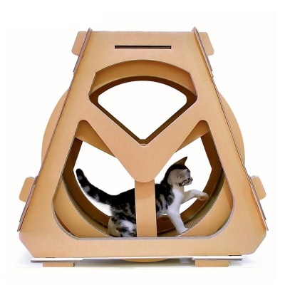 Pet Exercise Treadmill Corrugated Cat Scratching Board Climbing Frame Roller 02