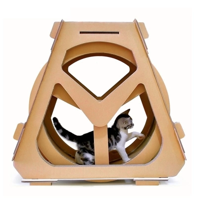 Pet Exercise Treadmill Corrugated Cat Scratching Board Climbing Frame Roller 02