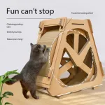 Pet Exercise Treadmill Corrugated Cat Scratching Board Climbing Frame Roller