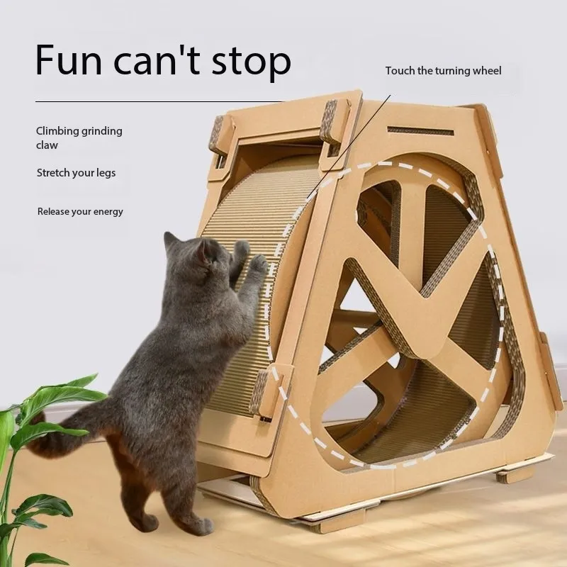 Pet Exercise Treadmill Corrugated Cat Scratching Board Climbing Frame Roller
