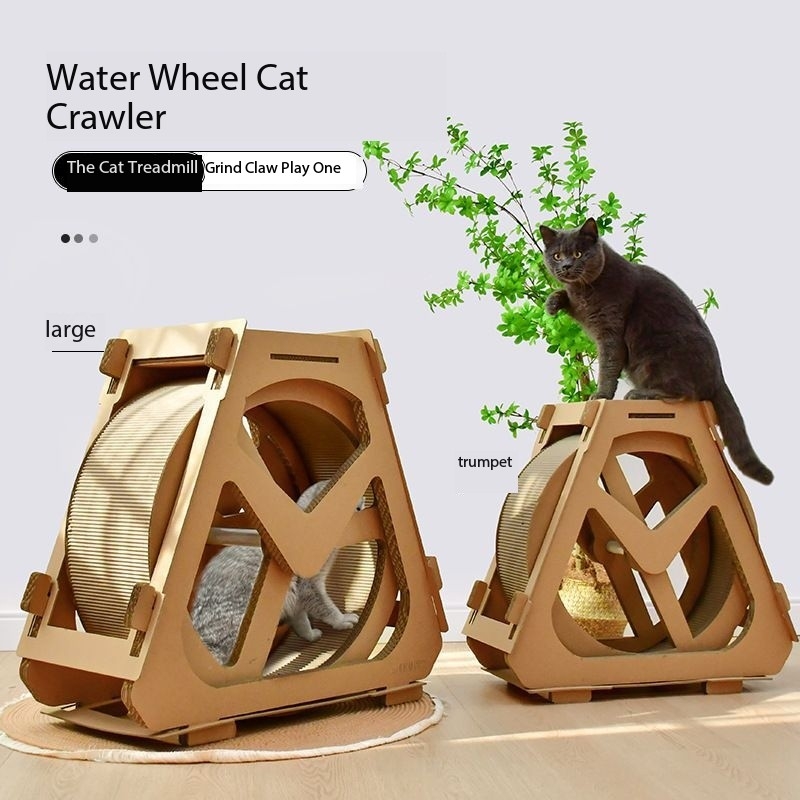 Pet Exercise Treadmill Corrugated Cat Scratching Board Climbing Frame Roller