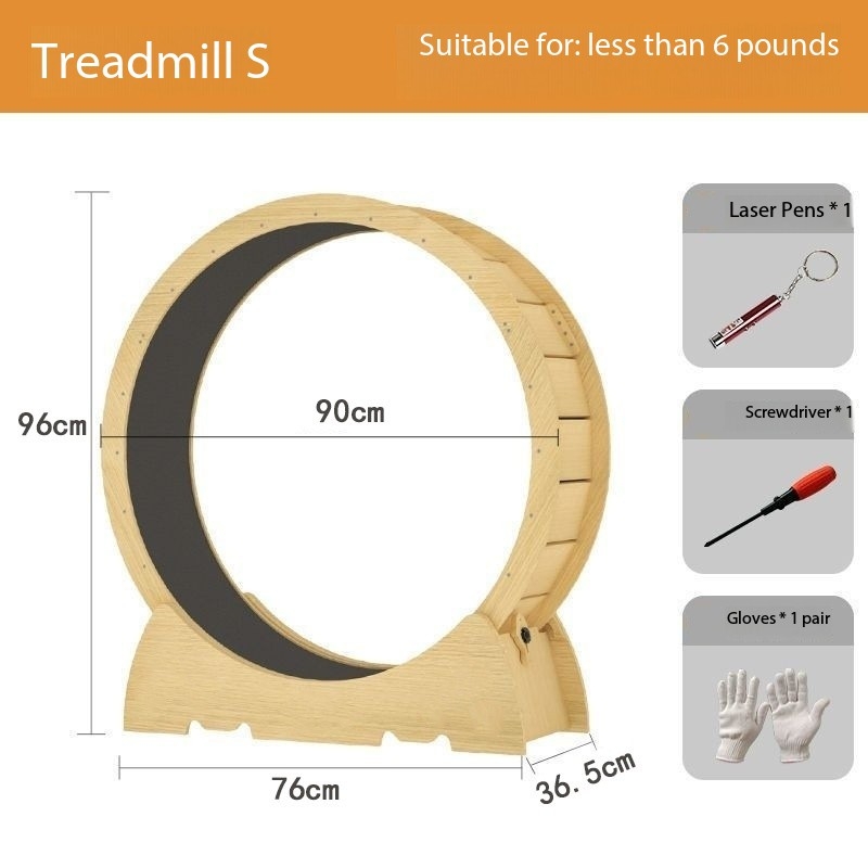 Silent and Safety Cat Treadmill Solid Wood Exercise Fitness Runner Wheel
