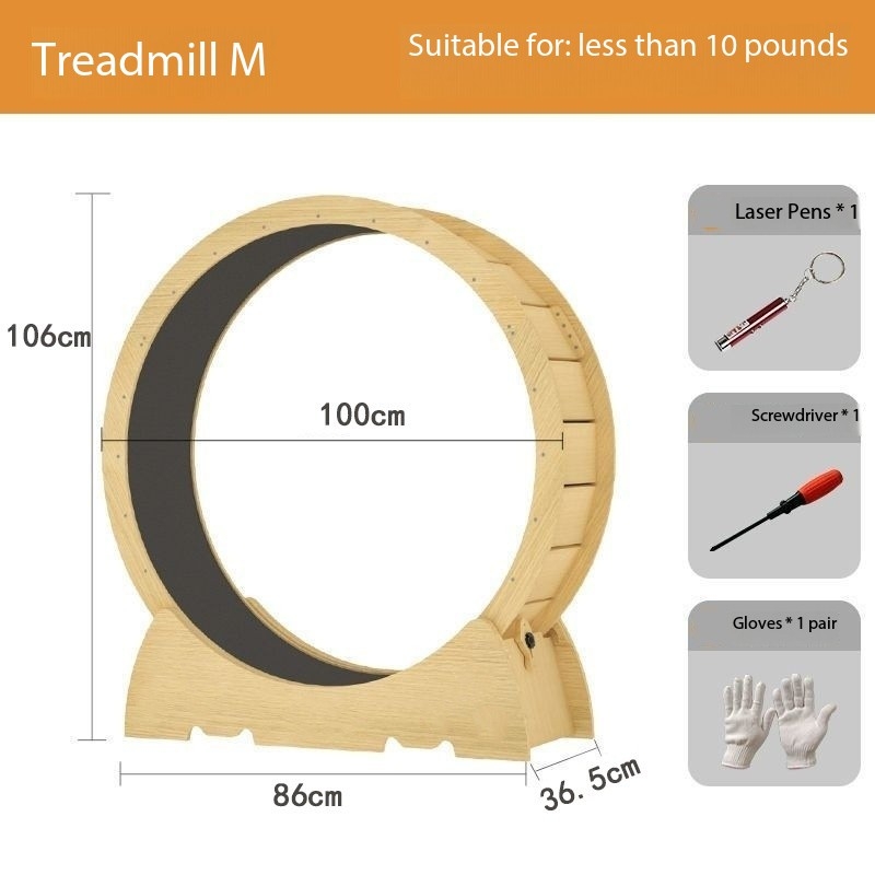 Silent and Safety Cat Treadmill Solid Wood Exercise Fitness Runner Wheel