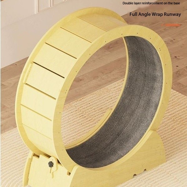 Silent and Safety Cat Treadmill Solid Wood Exercise Fitness Runner Wheel