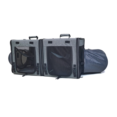 Cat Dog Travel Tunnel Bag Gray 01