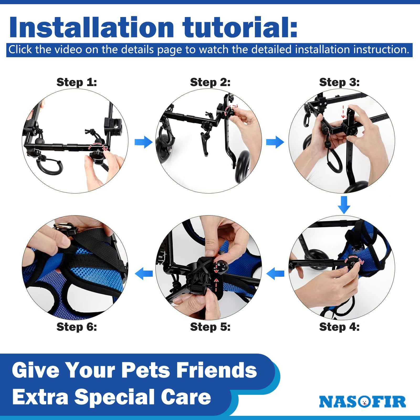 Factory Convinient Customized Dog Wheelchair: Mobility Aid for Canine Pals