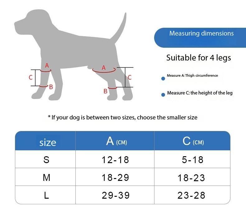 Pet Dog Hind Leg Knee Brace to Prevent Licking and Biting After Surgery