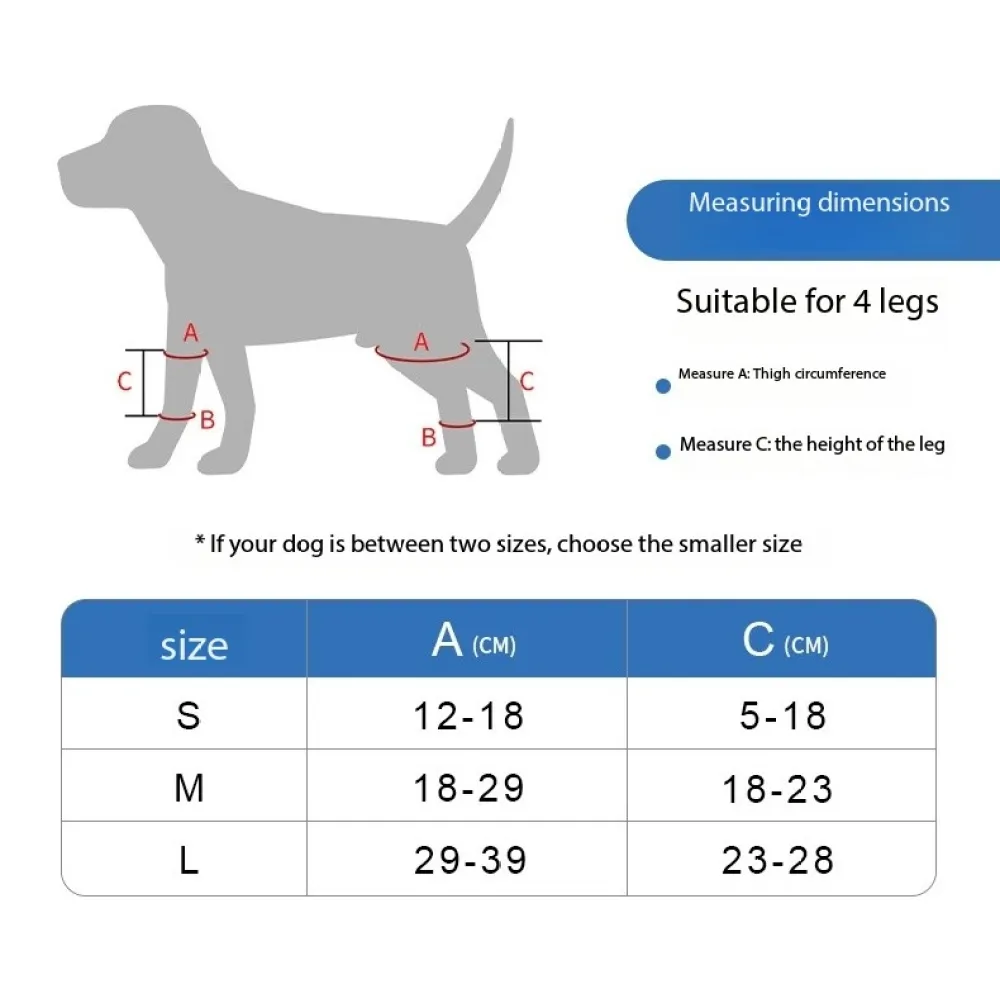 Pet Dog Hind Leg Knee Brace to Prevent Licking and Biting After Surgery
