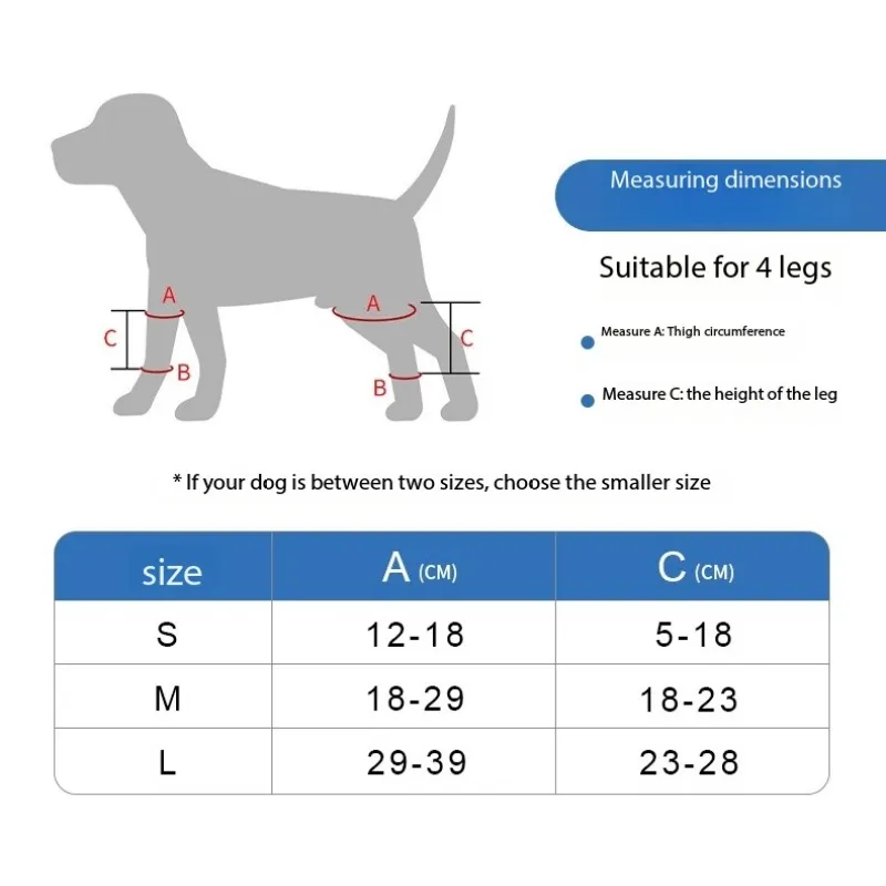 Pet Dog Hind Leg Knee Brace to Prevent Licking and Biting After Surgery