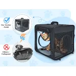 Double Cat Dog Expandable Travel Tunnel Bag Black