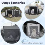 Double Cat Dog Expandable Travel Tunnel Bag Black