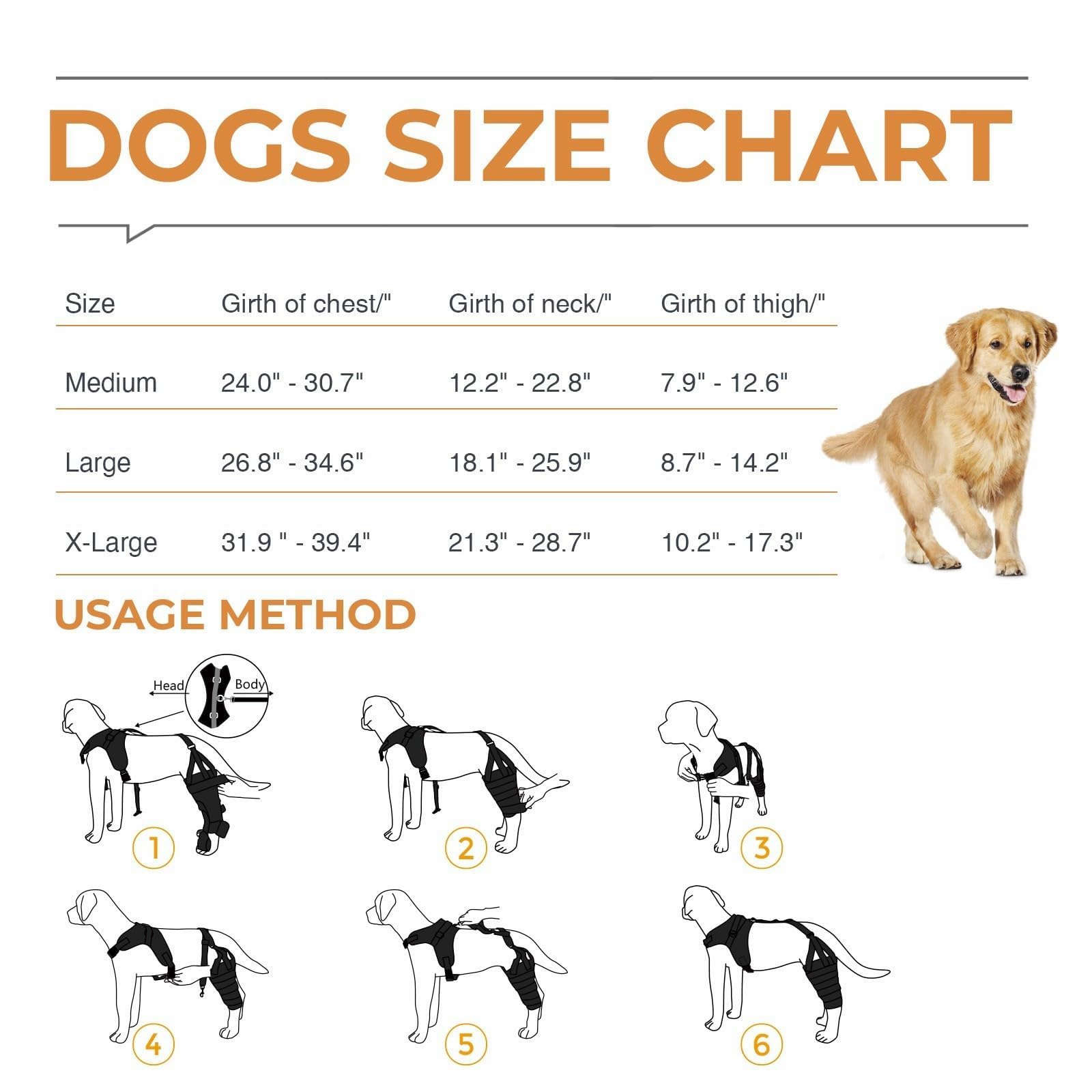 Basic Dog Knee Brace for Dogs ACL With Hanress