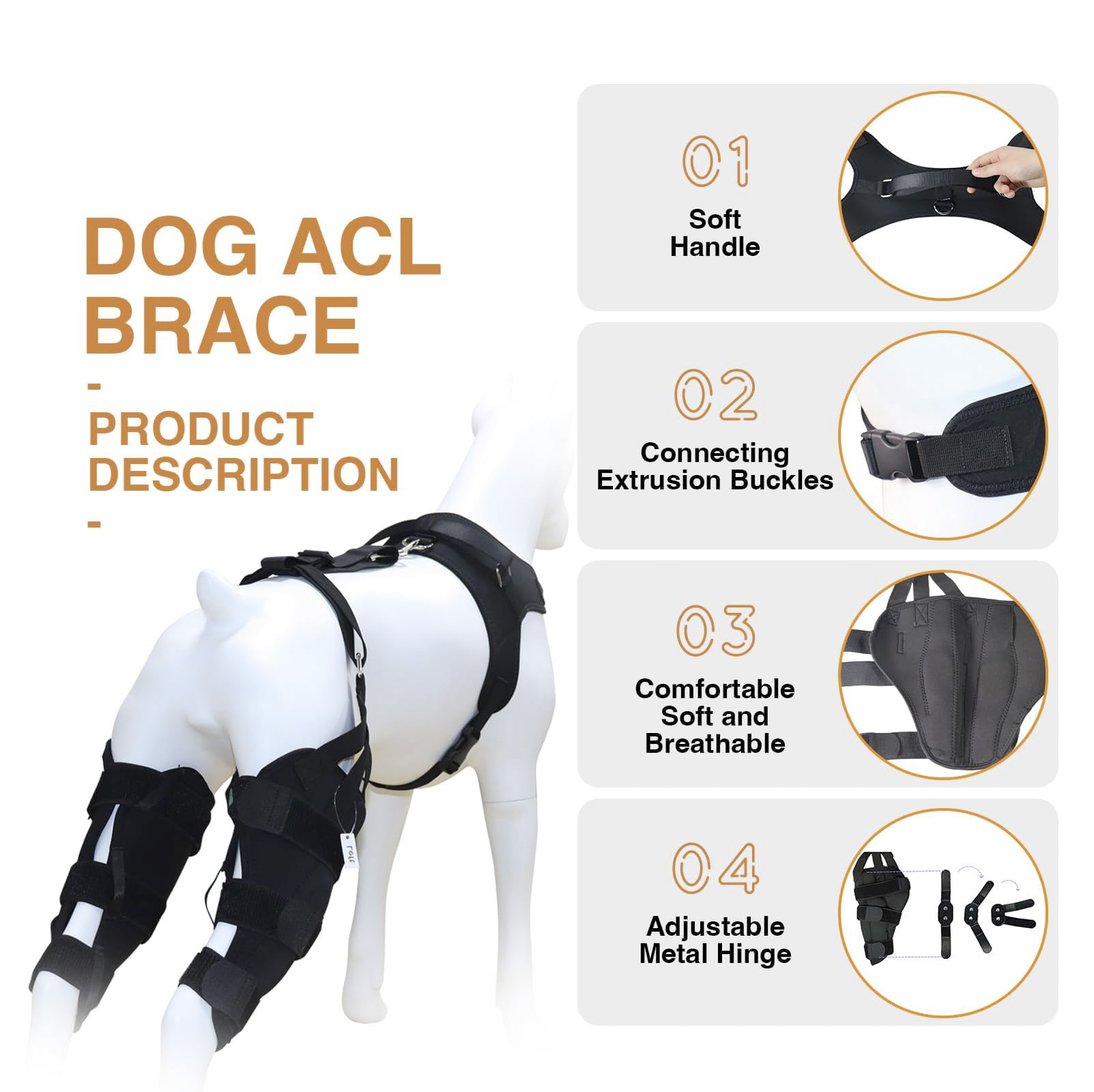 Dog Knee Brace for Dogs ACL With Hanress