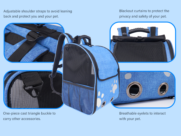 Ergonomic Lightweight Pet Travel Carrier Backpack Bag