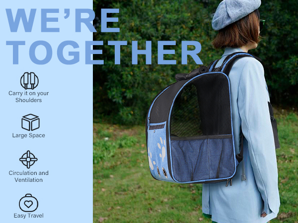 Ergonomic Lightweight Pet Travel Carrier Backpack Bag