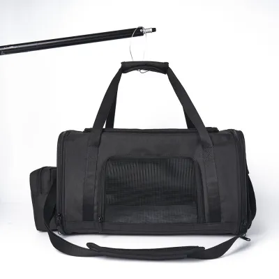 Approved by Airline Luxury Pet Cat Carrier With Detachable Food Pocket 01