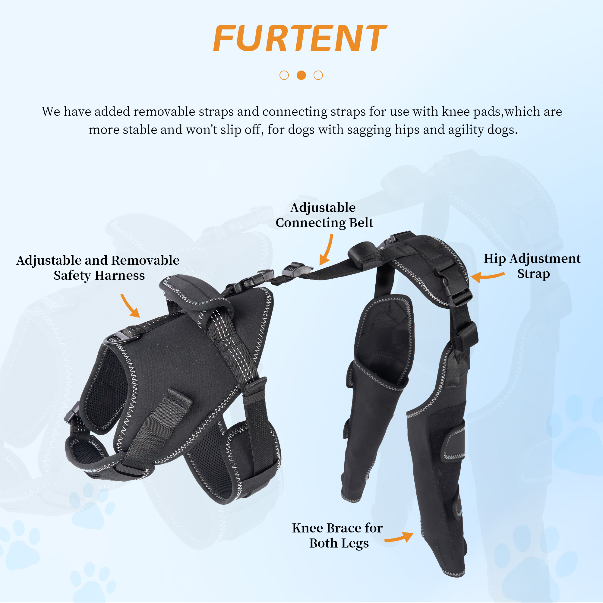 New-Design Chest Vest Dog Double Knee Brace for Torn ACL