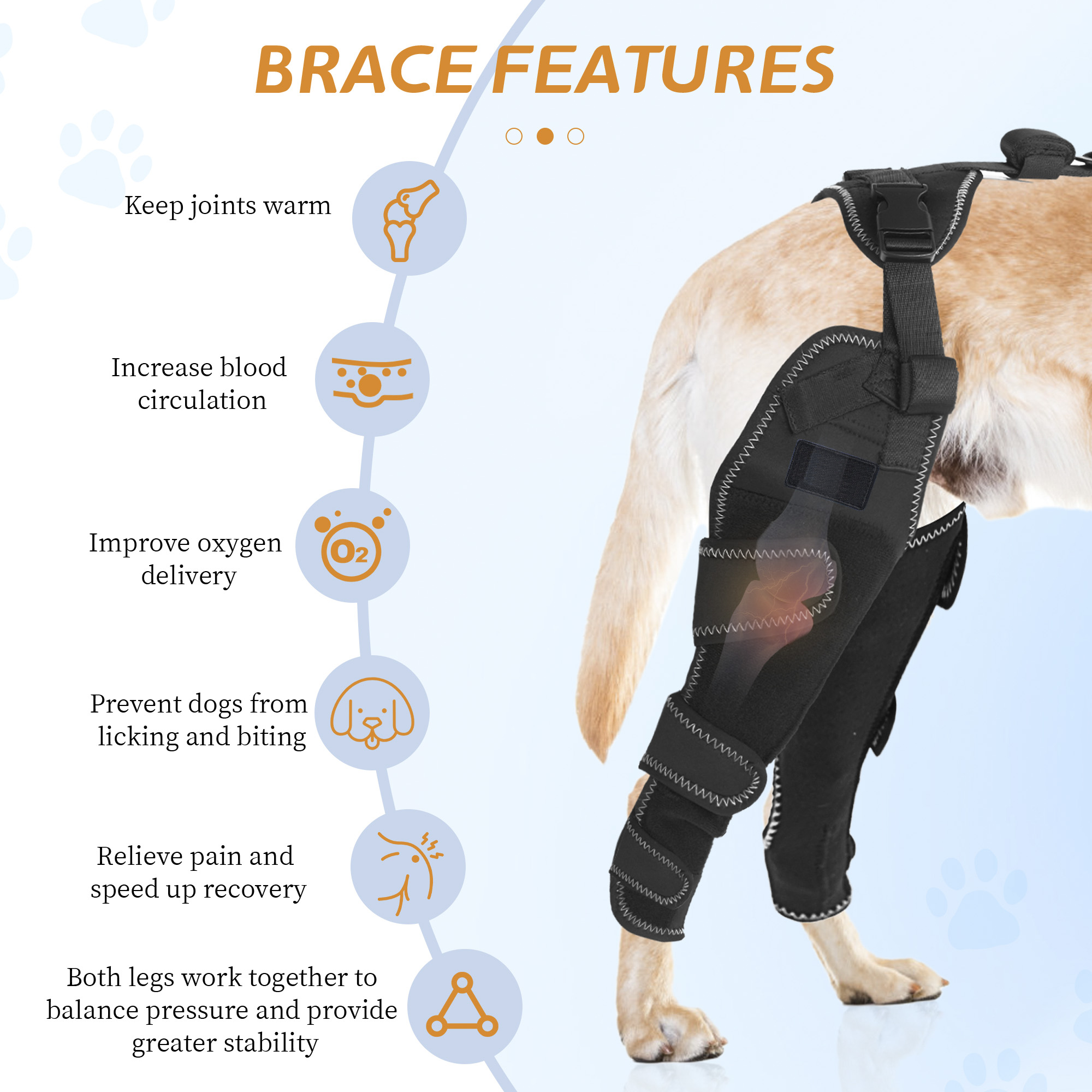 New-Design Chest Vest Dog Double Knee Brace for Torn ACL