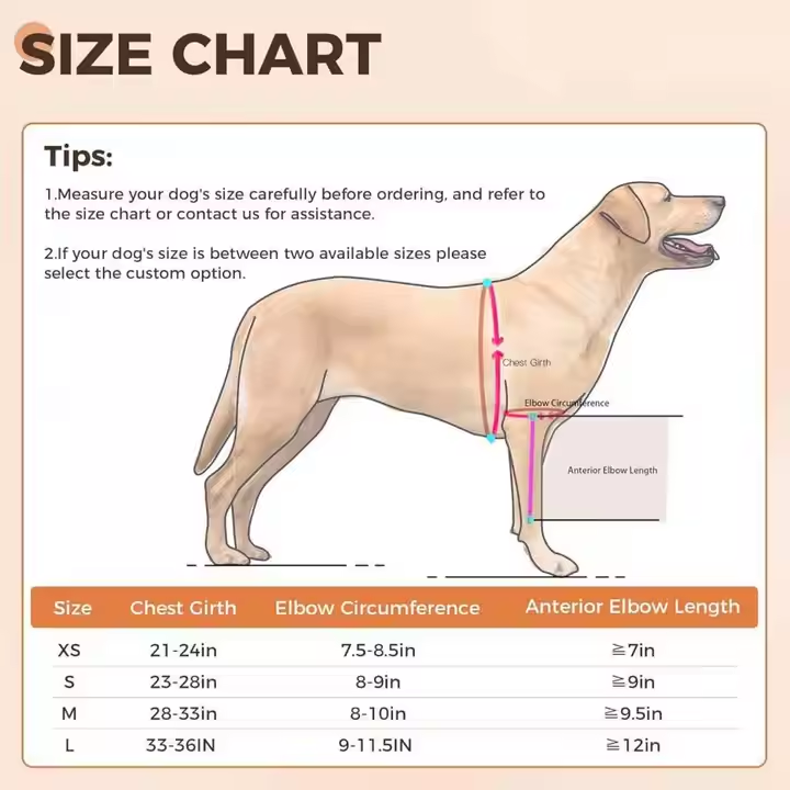 Anti-Lick Double-Color Canine Front Leg Brace for Elbow Dysplasia 