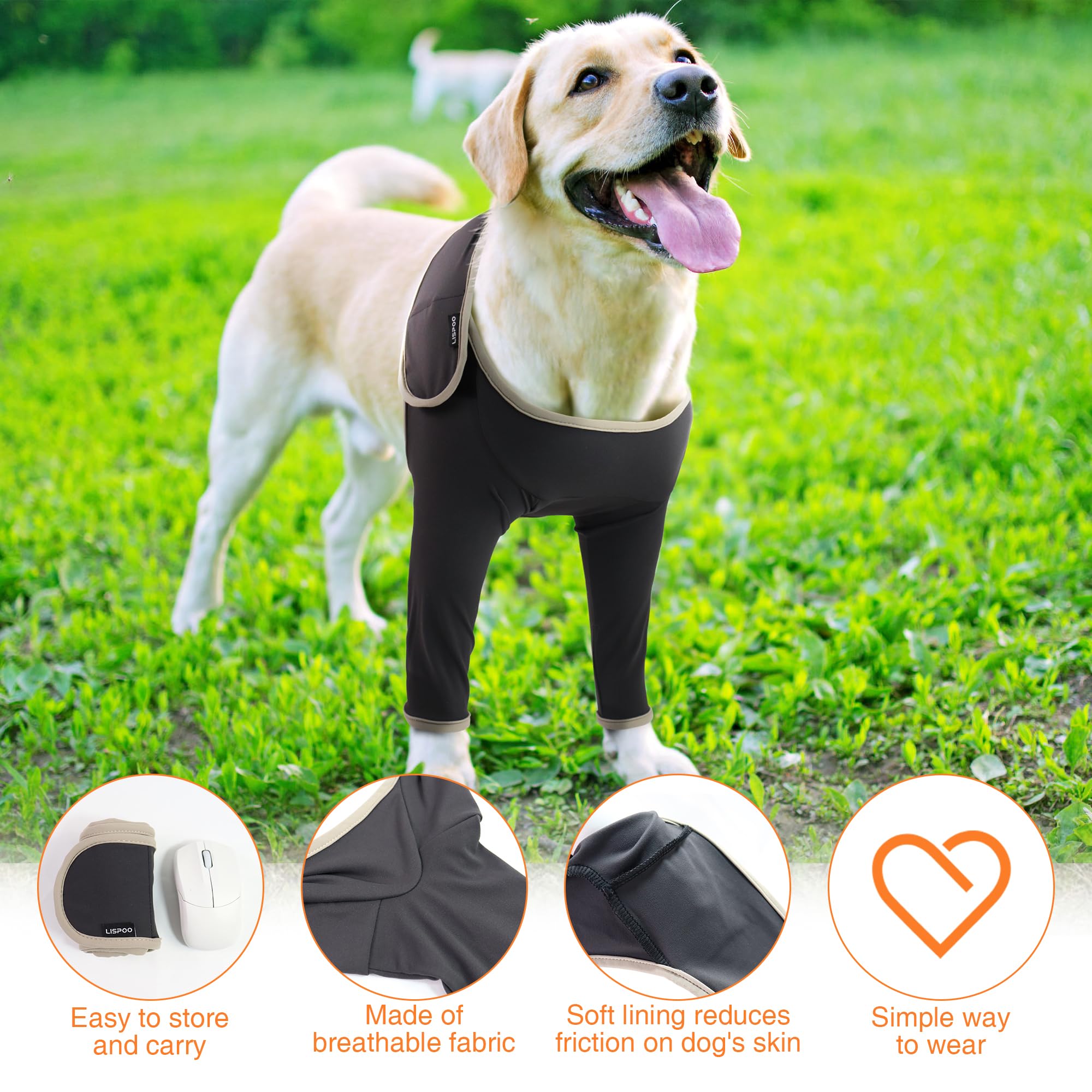 Solid-Color Anti-Lick Dog Elbow Recovery Suit Brace for Dysplasia