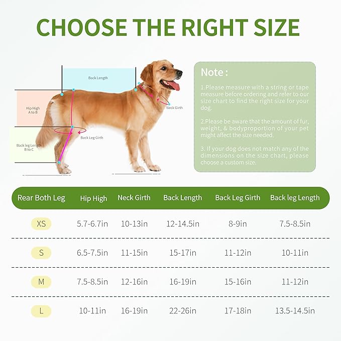 Anti-Lick Dog Double Knee Brace for Dogs Back Leg with Reflective Safety Dot