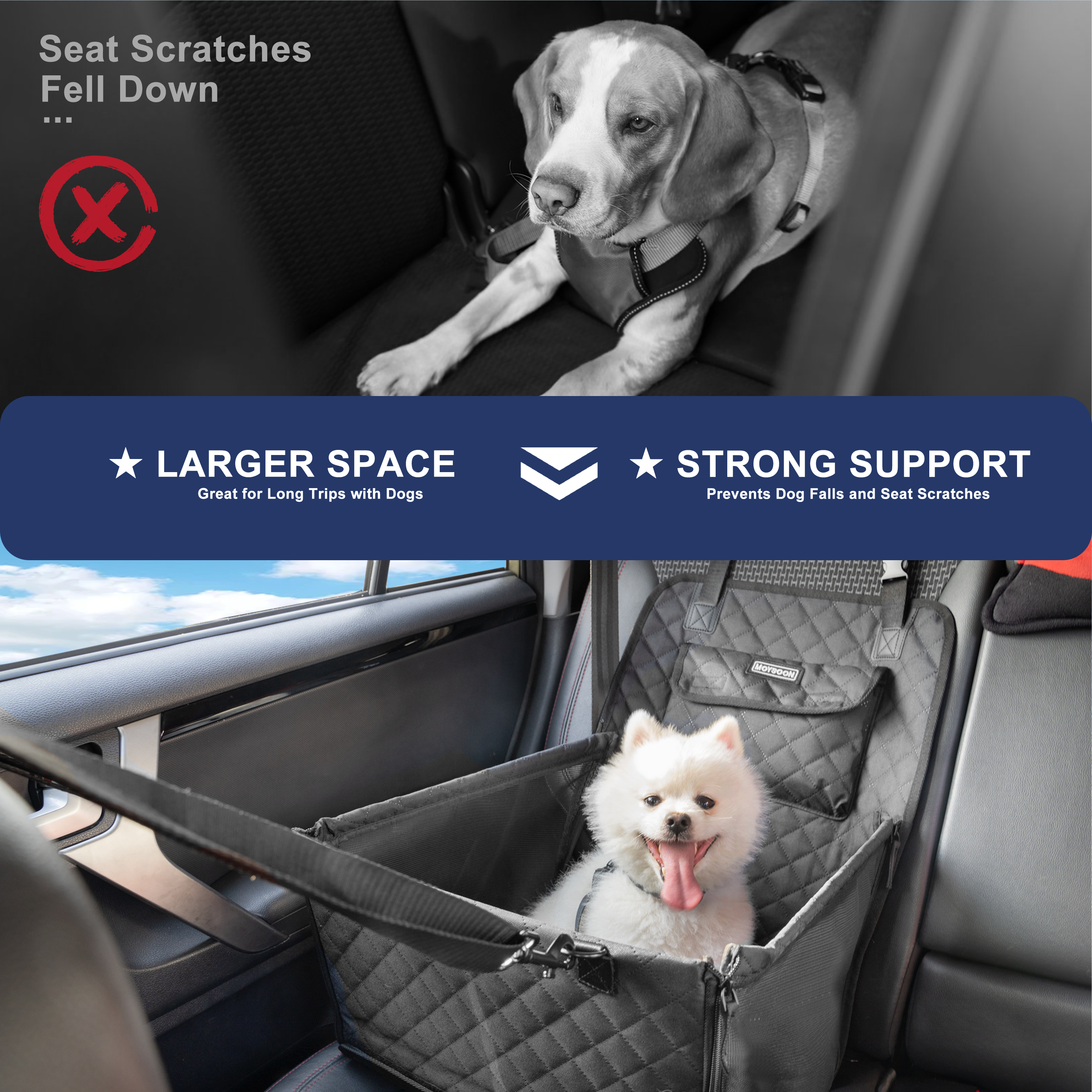 Durable Cat Dog Car Carrier Seat for Car Travel