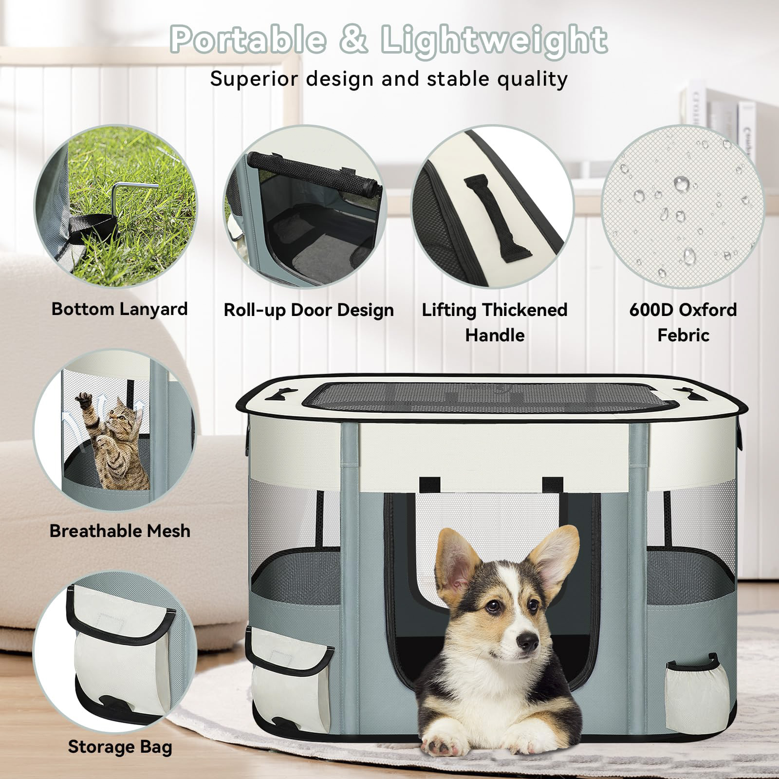 Pet Puppy Cat Portable Playpens for Outdoor Travel Tent