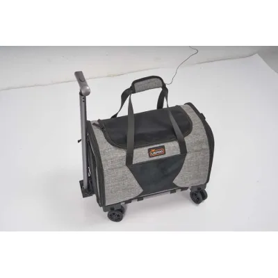 Portable Rolling Pet Carrier with Telescopic handle 01