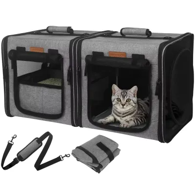 Oxford Material Double Cat and Dog Carrier Bag  01